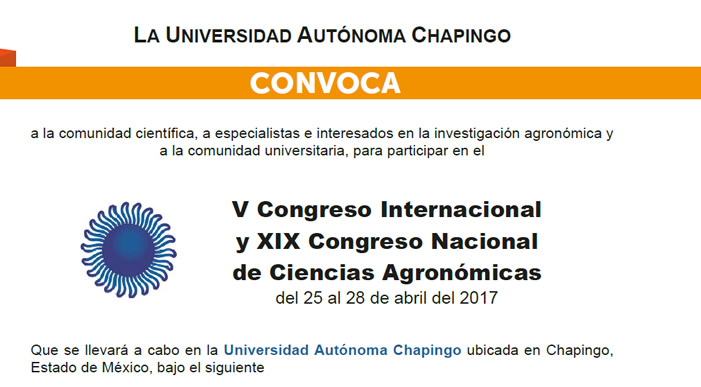V Congreso Internacional y XIX Congreso Nacional de Ciencias Agronómicas 