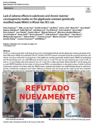 Falta de efectos adversos en estudios de toxicidad / carcinogenicidad subcrónica y crónica en el maíz NK603 modificado genéticamente resistente al glifosato en ratas Wistar Han RCC