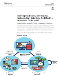 Cerebros en desarrollo, naciones en desarrollo: ¿Pueden los científicos ser efectivos diplomáticos no estatales?