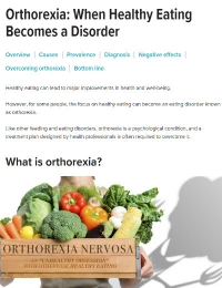 Cuando una alimentación saludable no es saludable: ortorexia nerviosa y resultados de salud