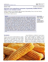 Evaluación agronómica y compositiva del maíz DP23211 modificado genéticamente para el control del gusano de la raíz del maíz
