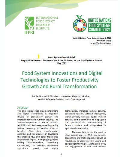 Innovaciones del sistema alimentario y tecnologías digitales para fomentar el crecimiento de la productividad y la transformación rural