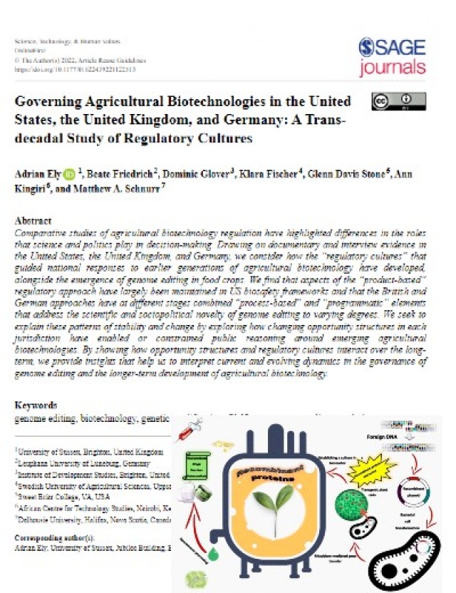 Gobierno de las biotecnologías agrícolas en los Estados Unidos, el Reino Unido y Alemania: un estudio transdecenal de las culturas regulatorias