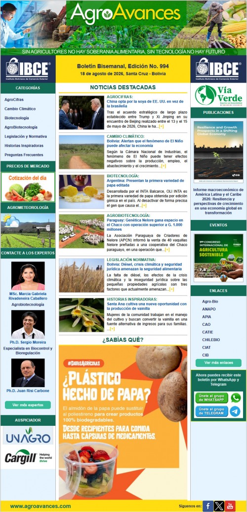 Boletín Bisemanal, Edición No. 994