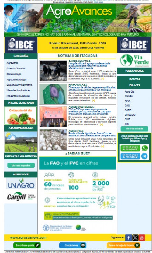 Boletín Bisemanal, Edición No. 1009