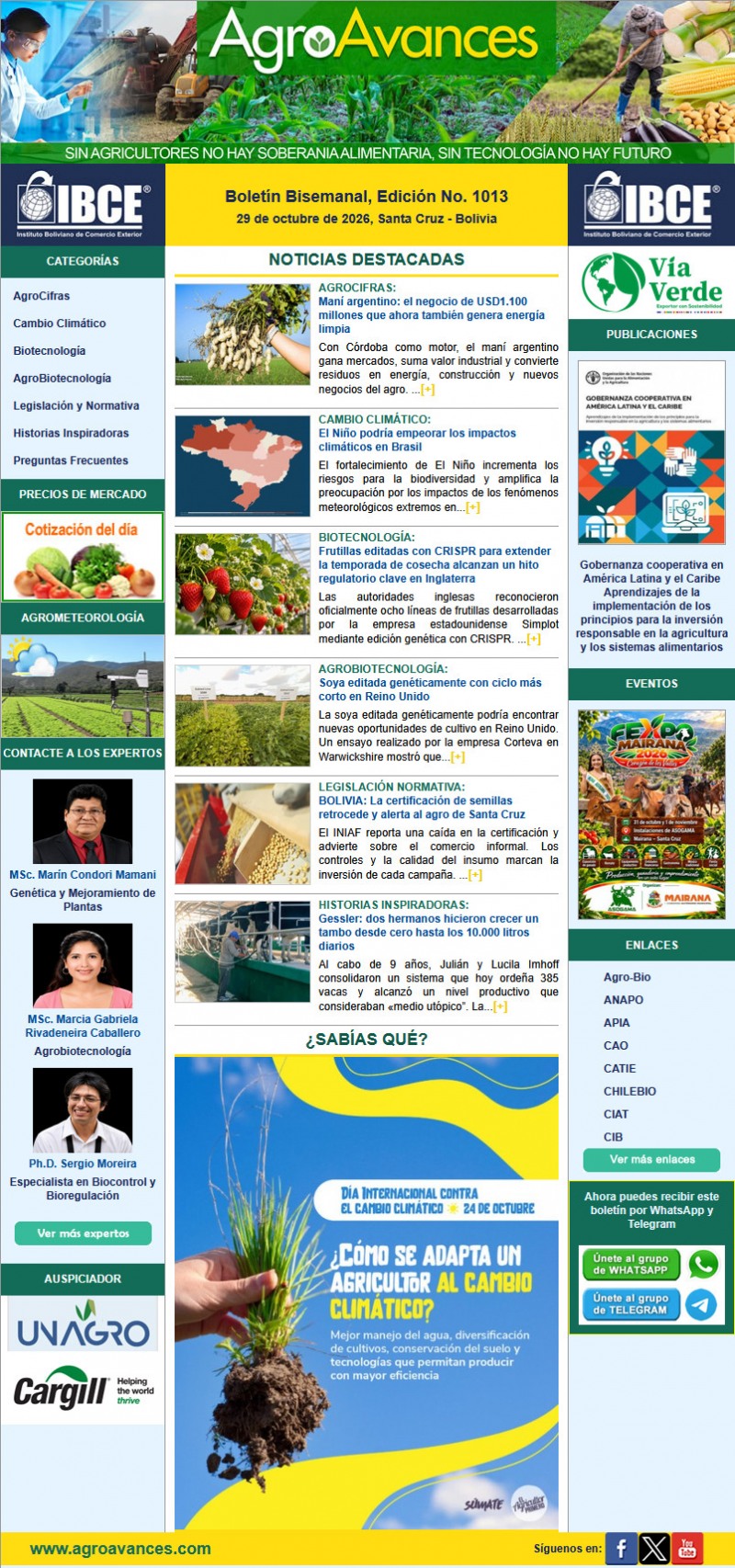 Boletín Bisemanal, Edición No. 1013