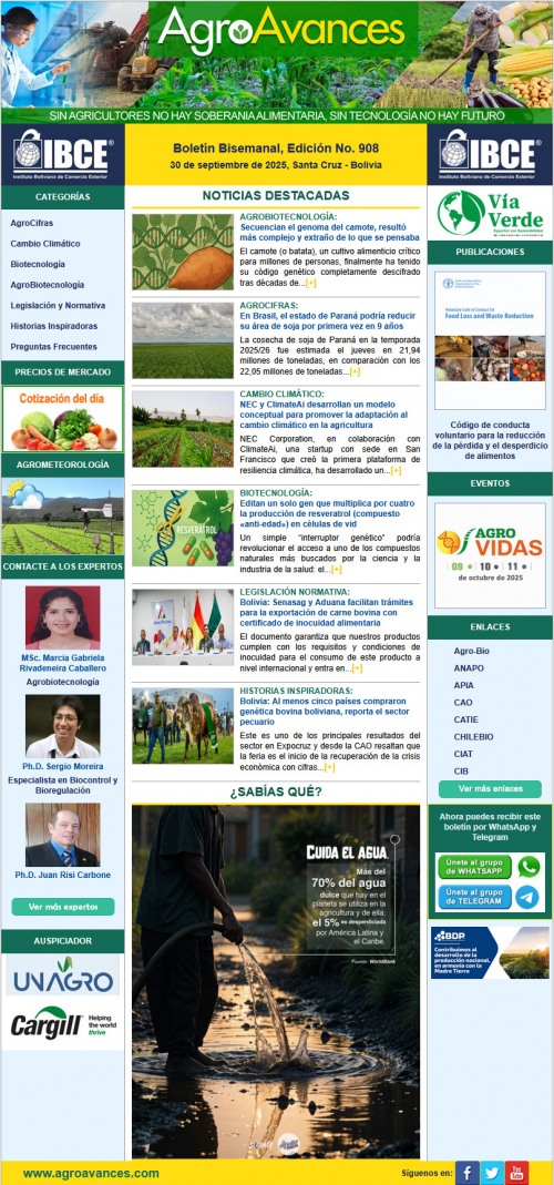 Boletín Bisemanal, Edición No. 908
