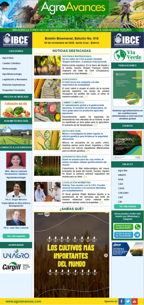 Boletín Bisemanal, Edición No. 918