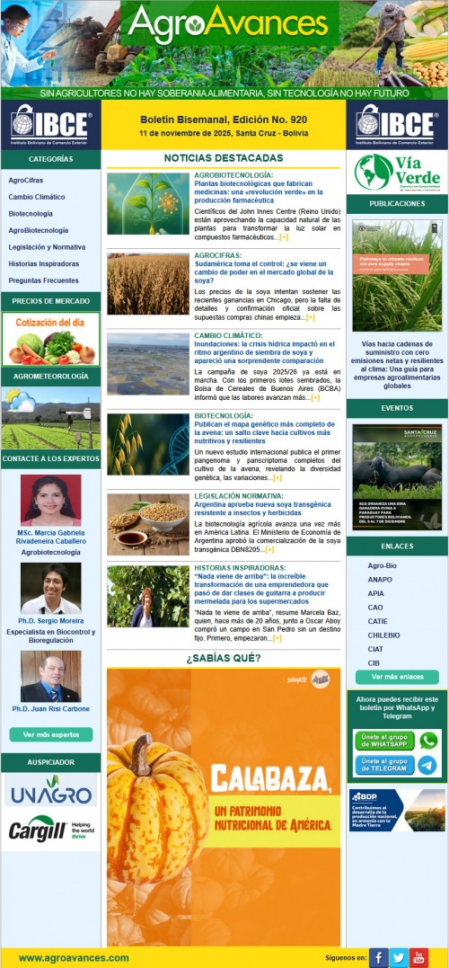 Boletín Bisemanal, Edición No. 920