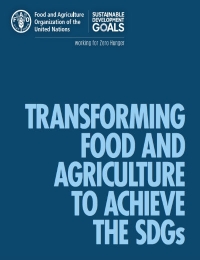 Transformando la Alimentación y Agricultura para alcanzar la Agenda para el Desarrollo Sostenible