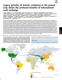 La genética heredada de Arachis cardenasii en el cultivo de maní muestra los profundos beneficios del intercambio internacional de semillas