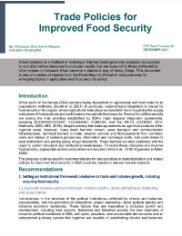 Políticas comerciales para mejorar la seguridad alimentaria